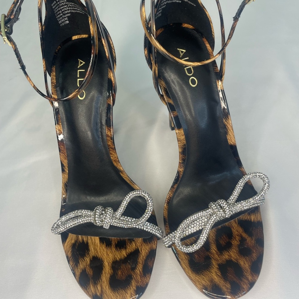 ALDO Animal Print Heels with Sparkling Bow